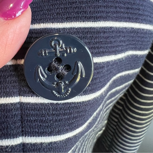 Talbots Navy and White Striped Preppy Nautical Blazer - Picture 3 of 10